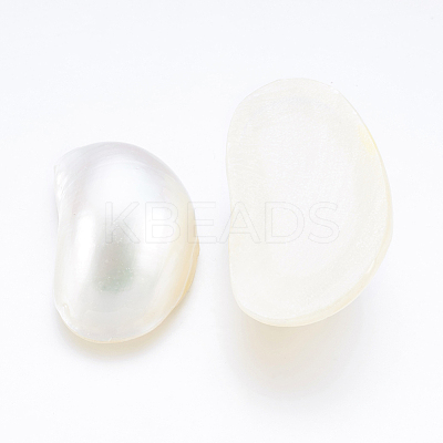 Natural White Shell Mother of Pearl Shell Cabochons SSHEL-P014-01B-1