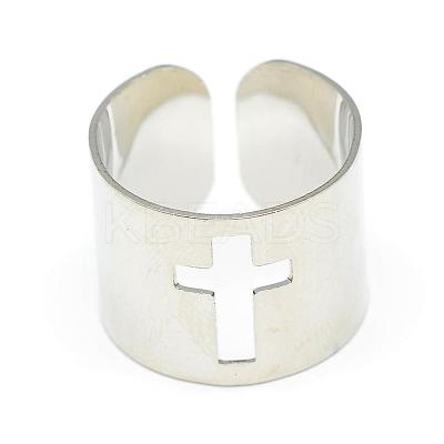 Tarnish Resistant Adjustable Stainless Steel Cuff Finger Rings RJEW-S038-048-1