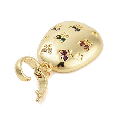 Brass with Cubic Zirconia Pendants KK-G496-04G-1
