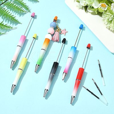 10Pcs ABS Plastic & Iron Ball-Point Pen AJEW-FS0001-41F-1