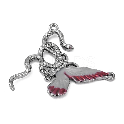Alloy Red Enamel Snake Butterfly Chandelier Component Links PALLOY-R151-48B-1