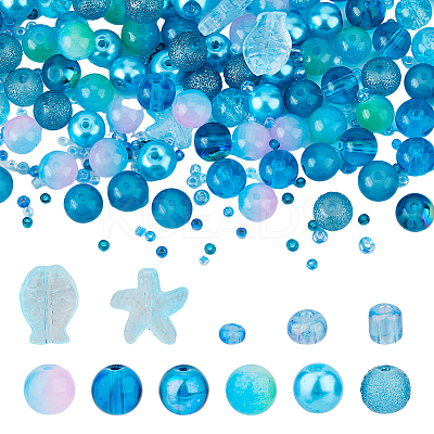3 Bags Glass Beads GLAA-DC0001-37B-1