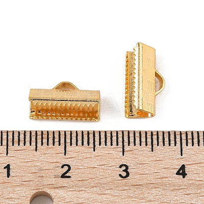 SHEGRACE Brass Ribbon Crimp Ends XGR0063G-58G-1