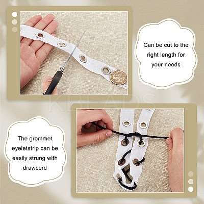 5 Yards Cotton Ribbons with Eyelet Rings OCOR-GA0001-77C-1