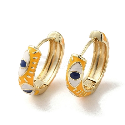 Horse Eye Real 18K Gold Plated Brass Hoop Earrings EJEW-Q797-07G-01-1
