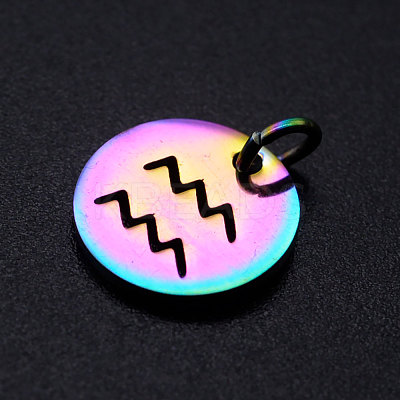 Rainbow Color Ion Plating(IP) 201 Stainless Steel Charms STAS-Q201-JN166-11-1