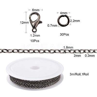 DIY 3m Brass Cable Chain Jewelry Making Kit DIY-YW0005-75B-1