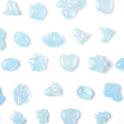 120Pcs 8 Styles Transparent Spray Paint Glass Beads GLAA-FS0002-21-1