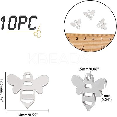 304 Stainless Steel Charms STAS-NB0004-37P-1
