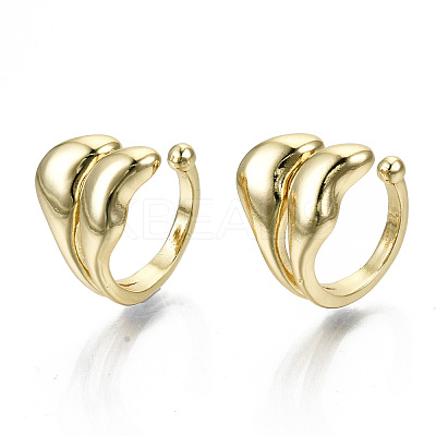 Brass Cuff Earrings X-EJEW-S201-244G-NR-1