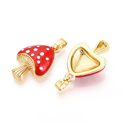 Brass Enamel Pendants KK-N257-55G-1