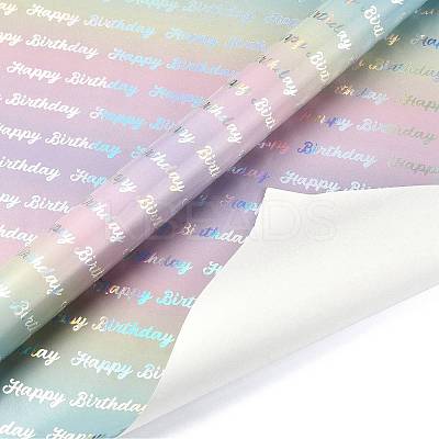 Rainbow Gradient Birthday Gift Wrapping Paper DIY-FZC0002-03C-1