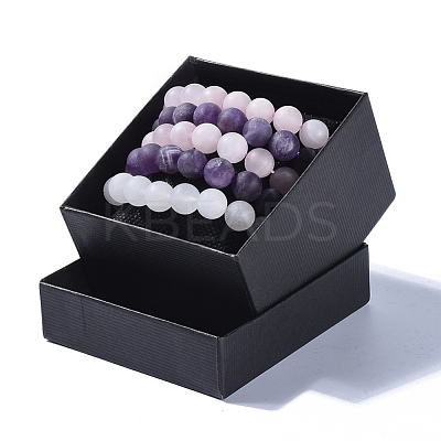 Natural Gemstone Beads Stretch Bracelets BJEW-JB04169-1