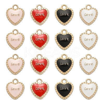 40Pcs 4 Colors Alloy Enamel Pendants ENAM-CJ0003-65-1