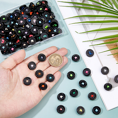 120Pcs 20 Colors Resin Button Eye Cabochons AJEW-FH00028-1