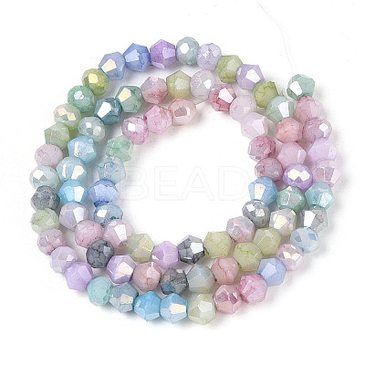 Ombre Effect Dyed Glass Beads Strands X-GLAA-T025-4mm-09K-1