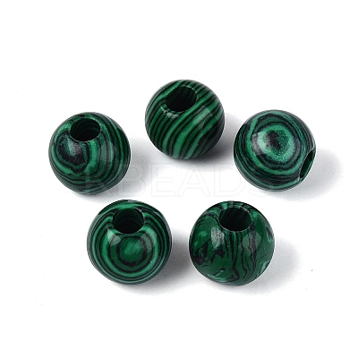 Synthetic Malachite European Beads G-Q602-09C-06-1