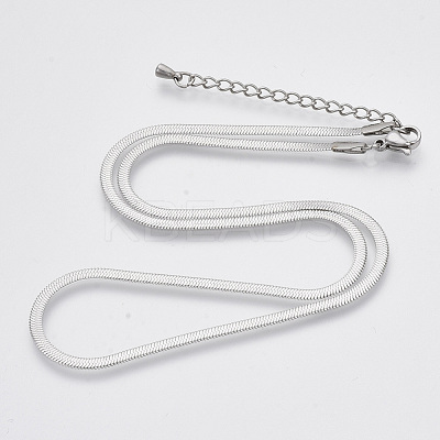 304 Stainless Steel Herringbone Chains Necklace X-STAS-T053-02P-NF-1