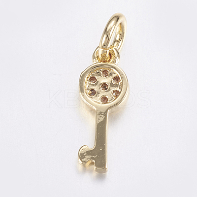 Brass Micro Pave Cubic Zirconia Pendants ZIRC-G125-49G-1