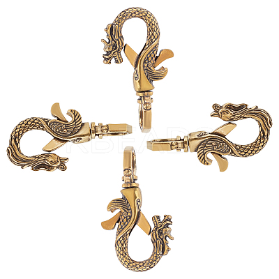 4Pcs 2 Styles Tibetan Style Brass Lobster Claw Clasps FIND-AR0002-52-1