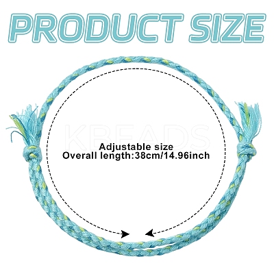 10Pcs 5 Colors Handmade Braided Cotton Cord Bracelets Making BJEW-YW00006-1
