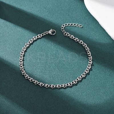 304 Stainless Steel Chain Bracelets BJEW-P376-03P-1