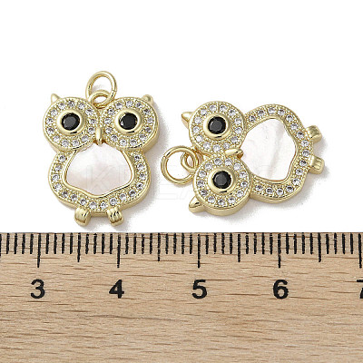 Brass Micro Pave Cubic Zirconia Pendants KK-G485-25C-G-1