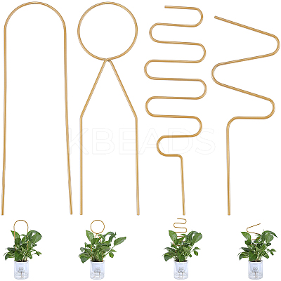 4Pcs 4 Styles Iron Flower Plant Supports FIND-CN0001-62A-1