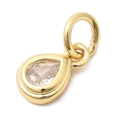 Brass Cubic Zirconia Charms KK-G554-02E-01-1