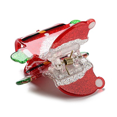 Christmas Theme Glitter Acrylic Claw Hair Clips PHAR-R179-04-1