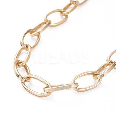 Aluminium Paperclip Chain Necklaces X-NJEW-JN02865-1