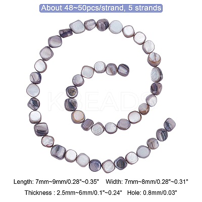 5 Strands Natural Freshwater Shell Beads Strands SHEL-CA0001-012-1