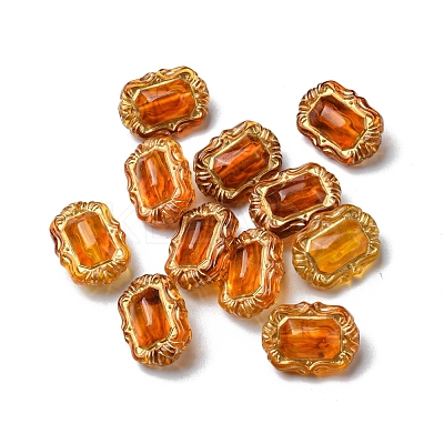 Imitation Amber Transparent Acrylic Beads X-MACR-D071-02H-1