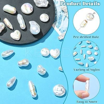 22Pcs 11 Styles ABS Plastic Imitation Baroque Pearl Beads FIND-CJ0005-37-1