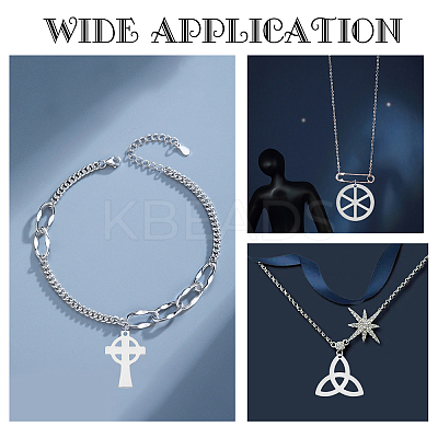 80Pcs 4 Style 201 Stainless Steel Pendants STAS-DC0006-40-1