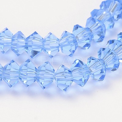 Faceted Bicone Transparent Glass Bead Strands GLAA-J082-A08-1