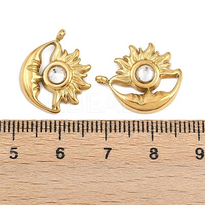 304 Stainless Steel Rhinestone Pendants STAS-Z166-24G-04-1