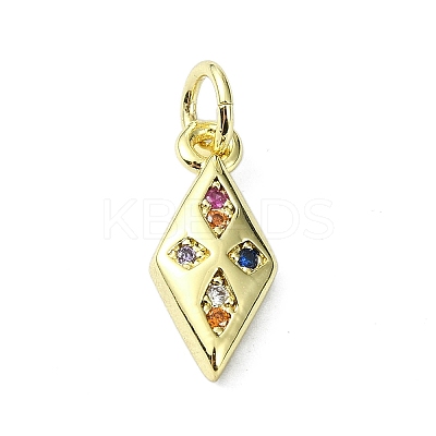 Brass Micro Pave Cubic Zirconia Pendants KK-H475-23G-02-1