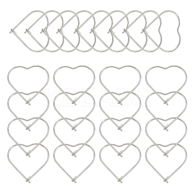304 Stainless Steel Hoop Earring Findings STAS-UN0022-74-1