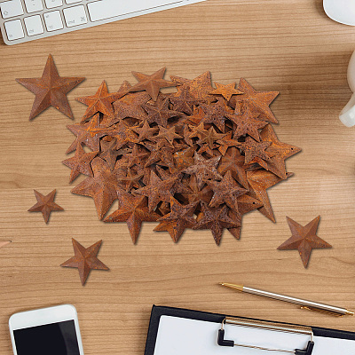 90Pcs 9 Styles Star Rust Iron Big Pendants IFIN-GF0001-12-1