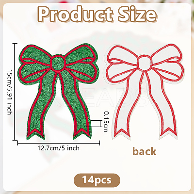 14Pcs Polyester Iron on/Sew On Patches PATC-FG0003-06A-1