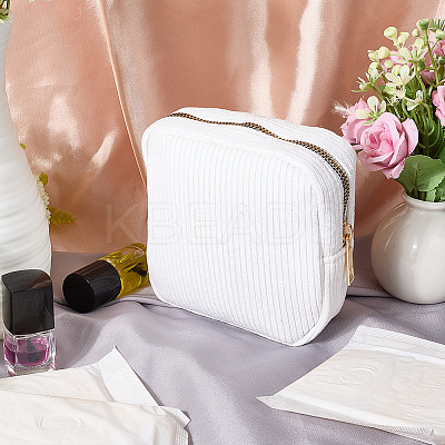 Corduroy Cloth Cosmetic Zipper Bags AJEW-WH20017-50F-1