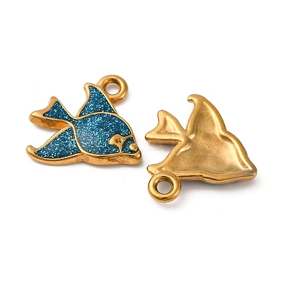 304 Stainless Steel Enamel Pendants STAS-Q363-01A-G-1