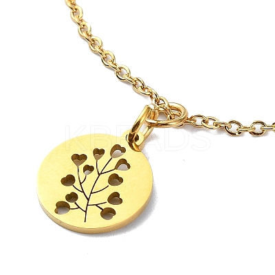304 Stainless Steel Pendant Necklaces NJEW-B078-03G-1