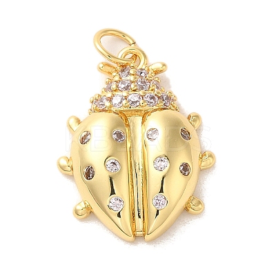 Brass Pink Cubic Zirconia Pendants KK-M278-11G-1