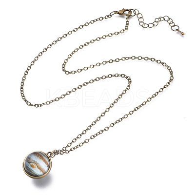 Glass Pendant Necklace NJEW-D281-B-03AB-1