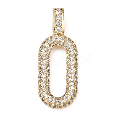 Brass Micro Pave Cubic Zirconia Pendants KK-K413-07G-1