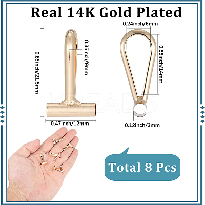 8Pcs Alloy Brooch Convert Pendant Hooks FIND-SC0019-06B-G-1