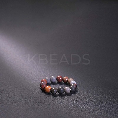 Natural Map Stone Stretchy Finger Rings FS-WG01730-46-1