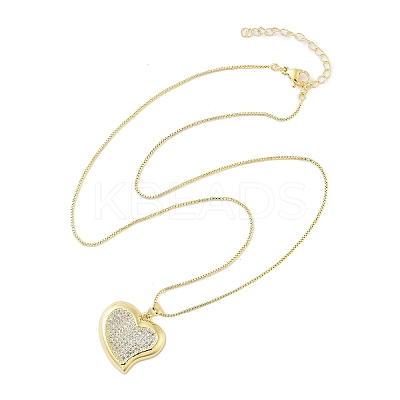 Brass Micro Pave Clear Cubic Zirconia Pendant Necklaces for Women LS-NJEW-M009-04G-D-1